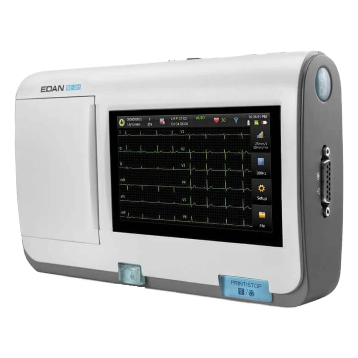 EDAN SE-301 EKG -  Dokunmatik Ekranlı Kompakt 3 Kanallı İstirahat EKG'si