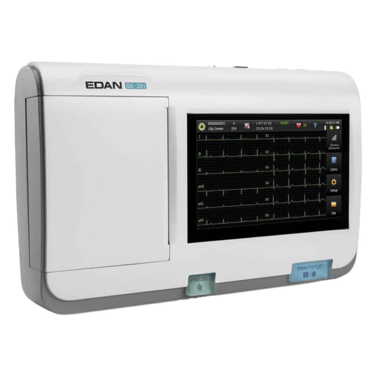 EDAN SE-301 EKG -  Dokunmatik Ekranlı Kompakt 3 Kanallı İstirahat EKG'si